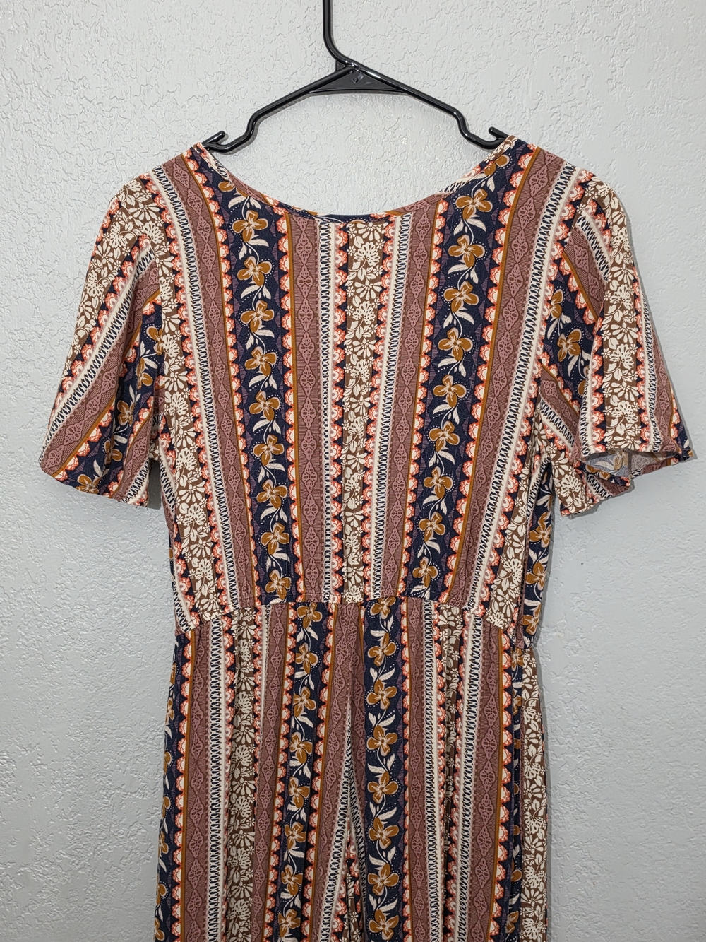 Band of Gypsies Floral and Striped Boho Jumpsuit Multicolor Wide Leg Womens Med - Picture 7 of 9